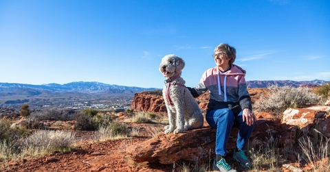 enjoying a scenic overlook