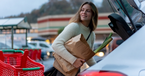 grocery shopping in the parking lot