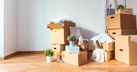 packages waiting at new house