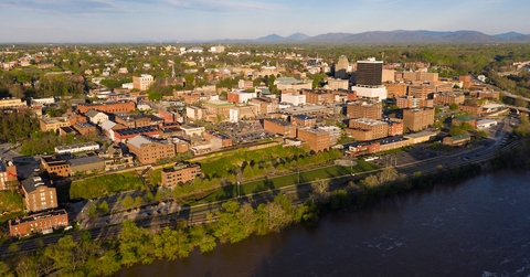 Aerial view of Lynchburg, Virginia