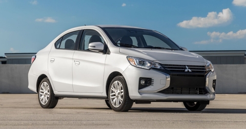 mitsubishi mirage g4 on sidewalk