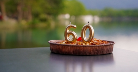 golden candles on a cake