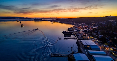 astoria sunrise aerial