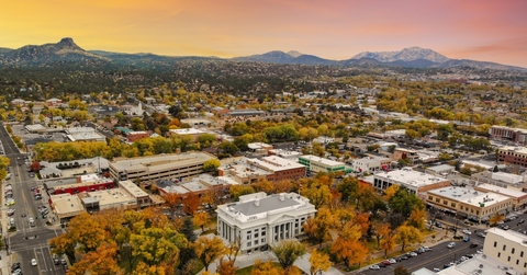 prescott square at sunset