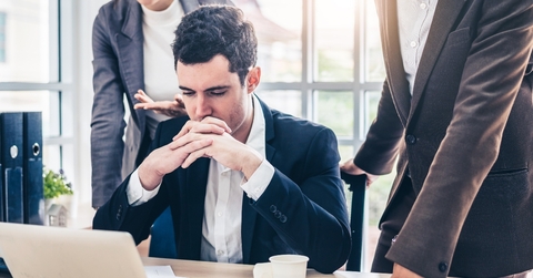 businessman worry about his job