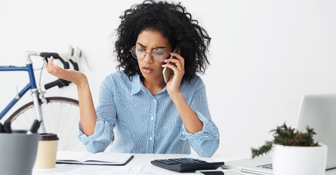 business woman getting angry on phone