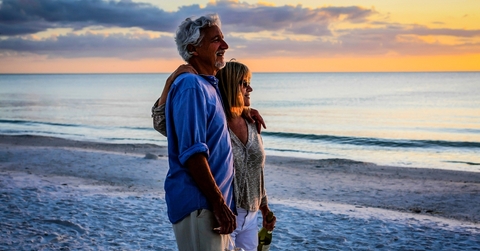 active retirees enjoy the sunset