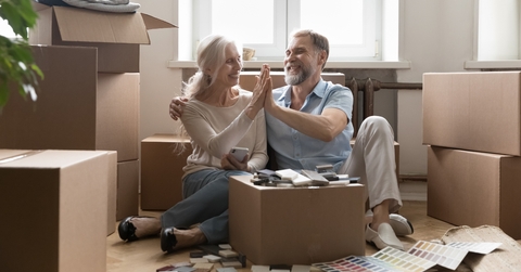 senior married couple of home owners