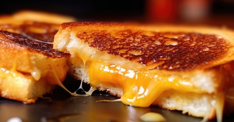 grilled cheese sandwich on black background