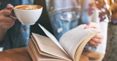 reading a vintage novel book