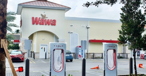tesla charging stations at Wawa store