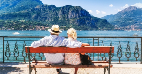 senior couple at lake como italy