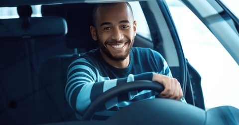 customer in a newly bought car