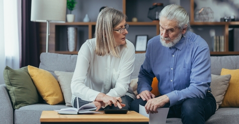 counting money and calculating finances