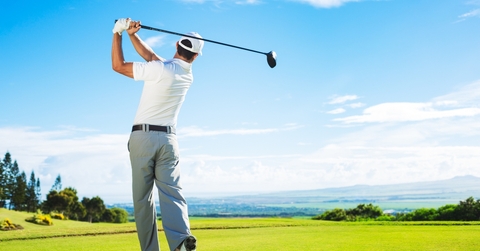 man playing golf