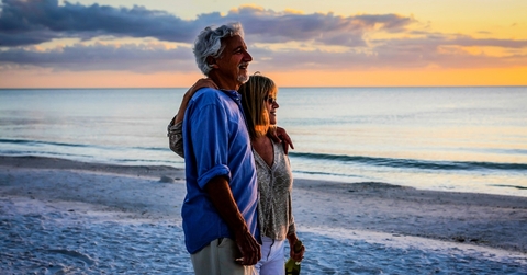 senior couple at siesta key beach