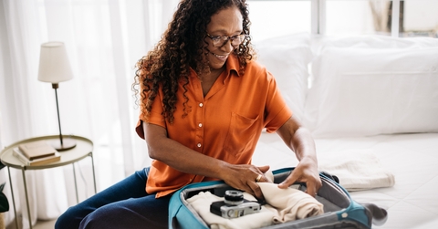 retired woman packing