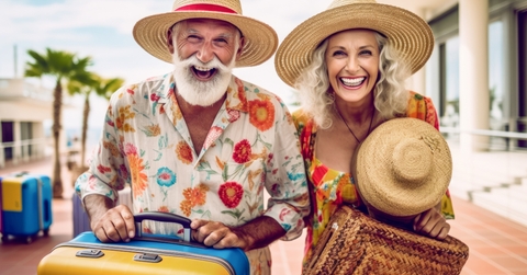 senior couple laughing