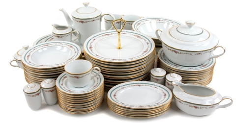 china dishware on white background