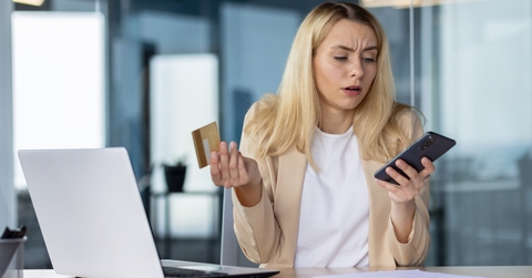 displeased holding bank credit card