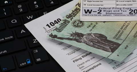 internal revenue service form with documents