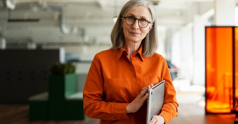 confident senior business woman in office
