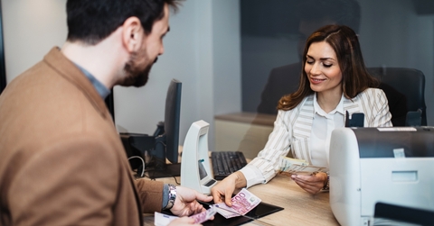 woman working in exchange office