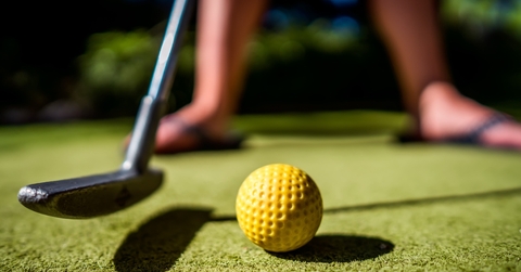 mini golf yellow ball