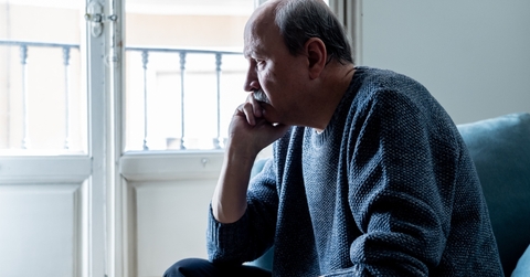 unhappy old senior man