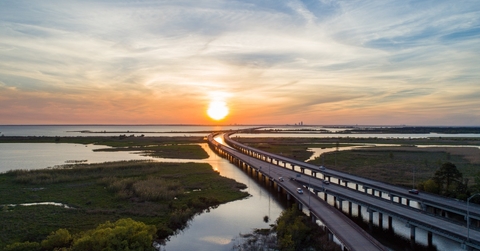 Sunset over Mobile Bay Alabama