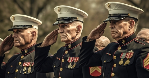 elderly us marine corps veterans