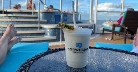 Norwegian Cruise ship cup with frozen drink
