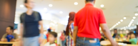 blurred food court and customer