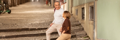 couple walking through enchanting streets