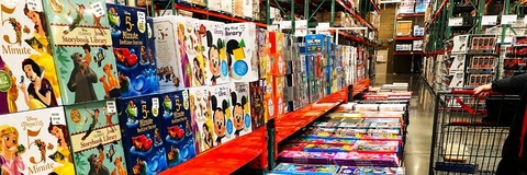 pil of books at Costco