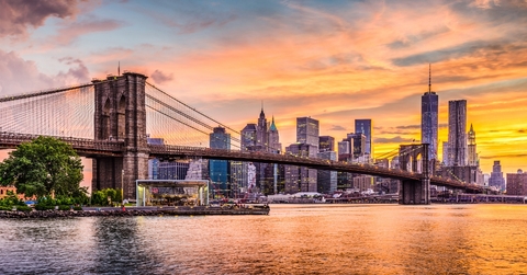 New York City Skyline at sunset