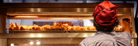 working in fast food kitchen