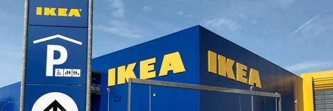 Car entering IKEA car parking