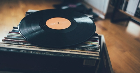 close up of vinyl record