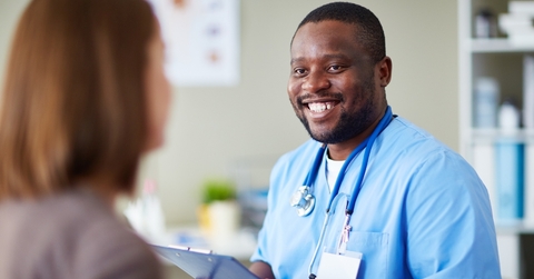 african American male nurse at work