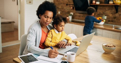 single mother with two kids