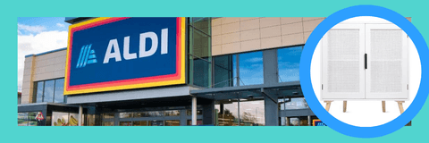 Aldi storefront and accent cabinet