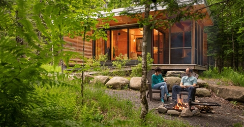 vacation cabin in forest
