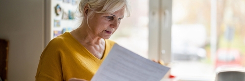 Woman filling out financial statements