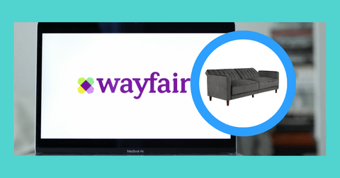 Wayfair logo on computer screen