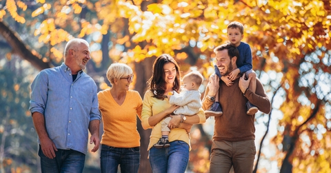 Family in autumn park