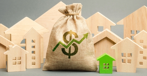money bag with arrow up