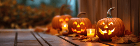 Jack-o-lanterns with candles