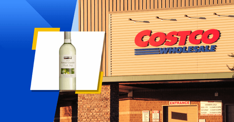 A Costco storefront and product
