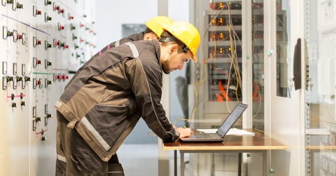Maintenance engineers inspect relay protection